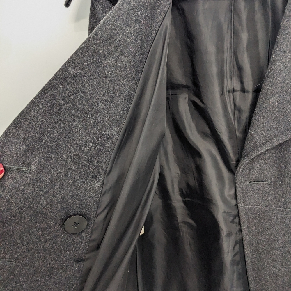 London Fog Wool Grey Peacoat - Picture 3 of 6